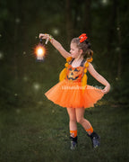 Orange Pumpkin Tutu Romper