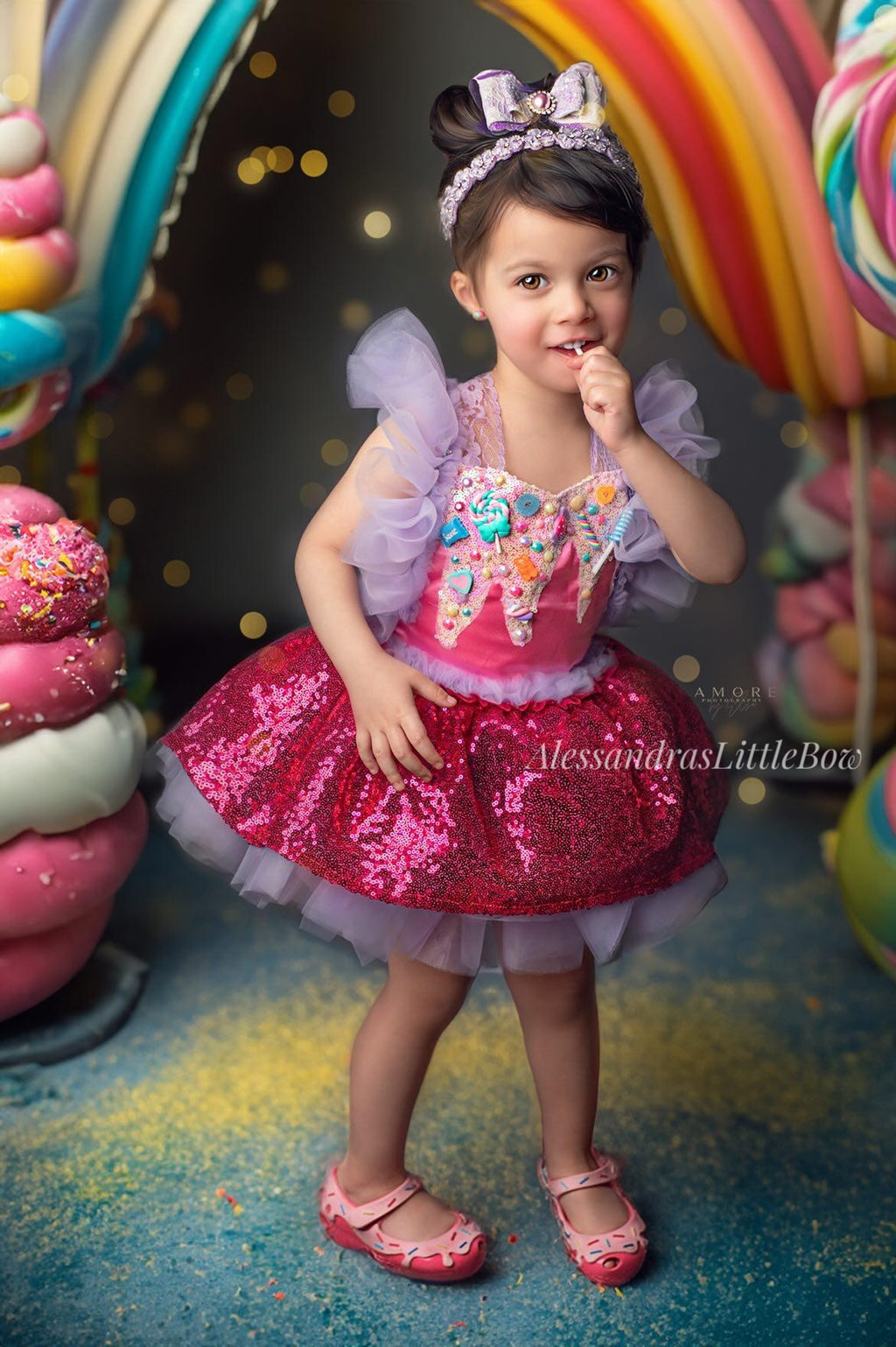 Melted Ice Cream Candy land whimsical Romper - AlessandrasLittleBow