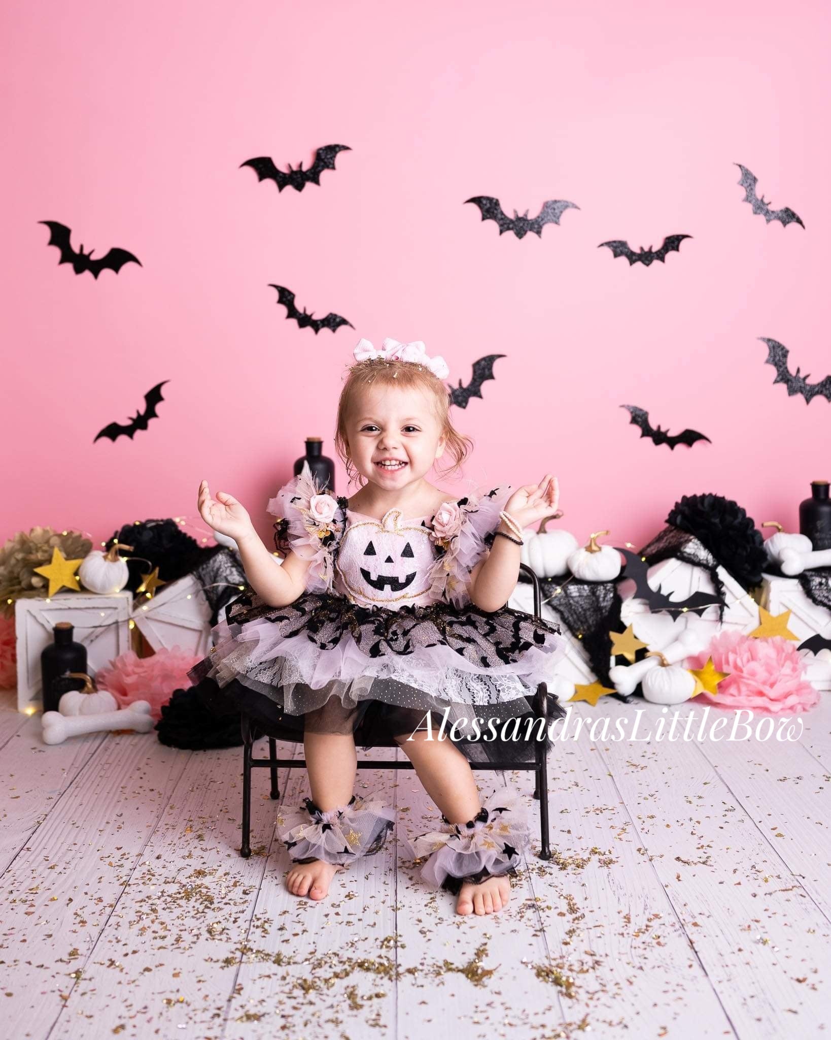 Batty Pumpkin Whimsical Romper