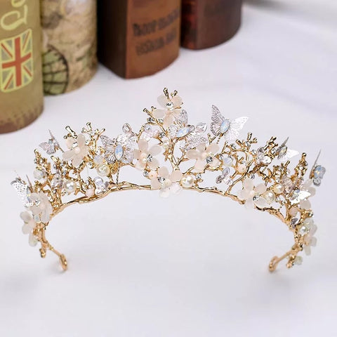 Blush and Gold AB butterfly Crown - pre order