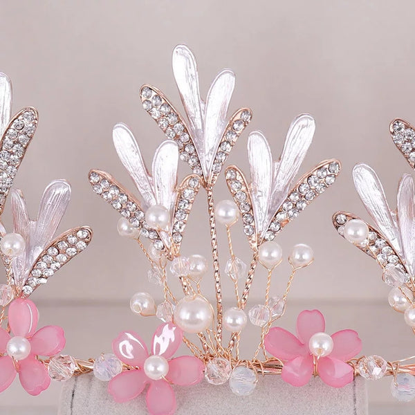 Pink Daisy crystal Tiara - pre order