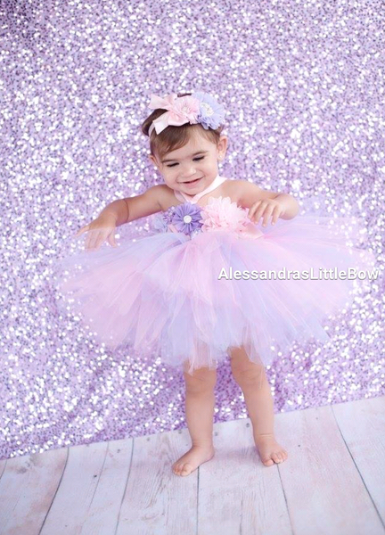 purple and pink tutu dress - AlessandrasLittleBow