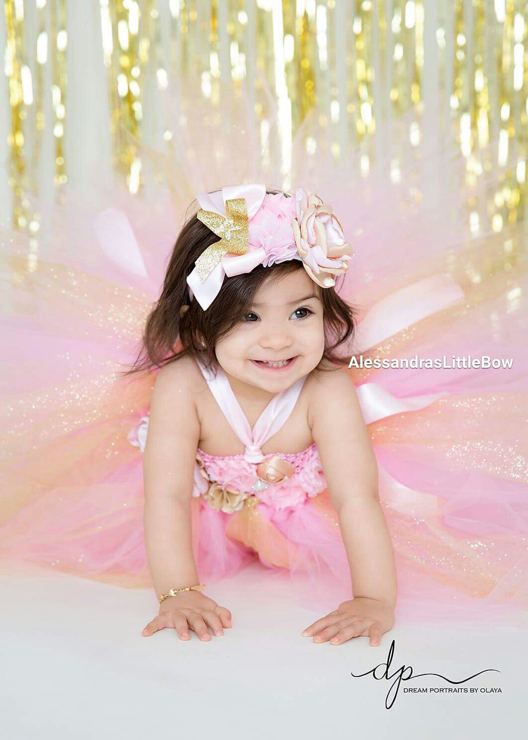 pink and gold tutu dress - AlessandrasLittleBow