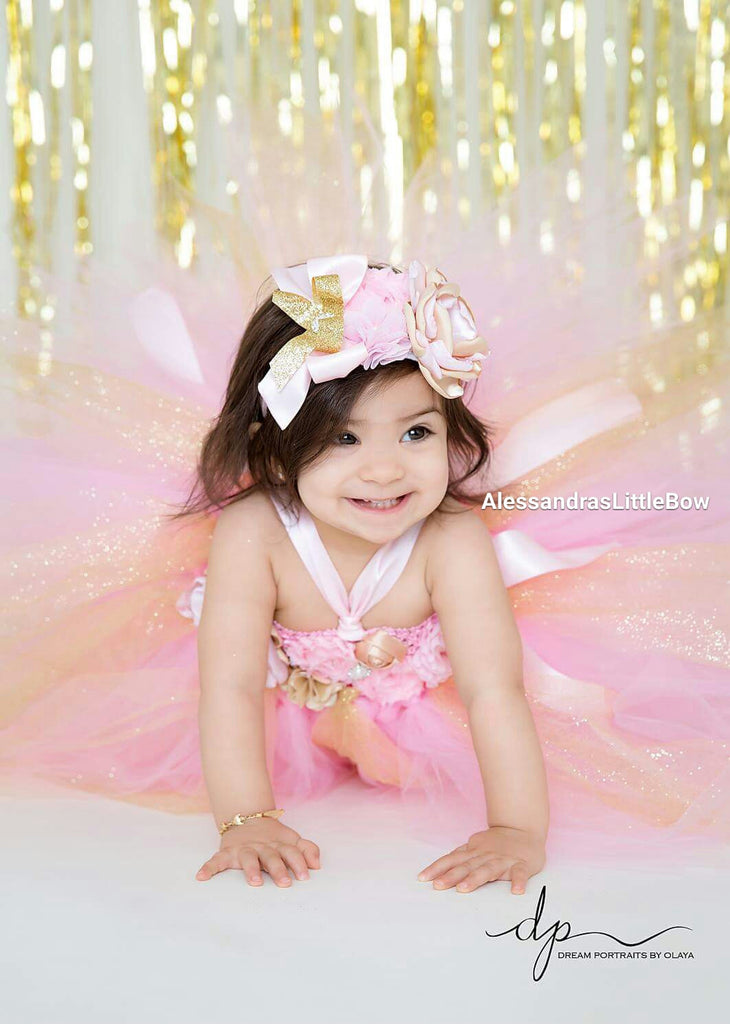 pink and gold tutu dress pink and gold tutu dress 3t full length 27"