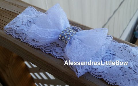Lace bow headband - AlessandrasLittleBow