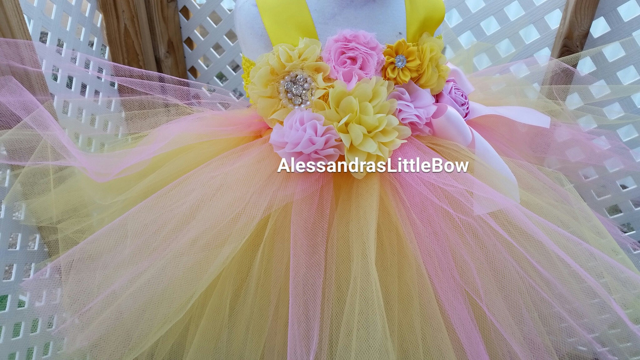 Pink lemonade tutu dress - AlessandrasLittleBow