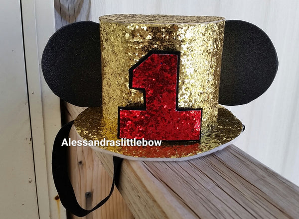 Mickey mouse gold top hat - AlessandrasLittleBow