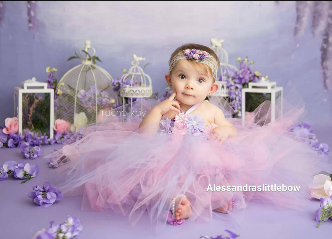 purple and pink tutu dress - AlessandrasLittleBow