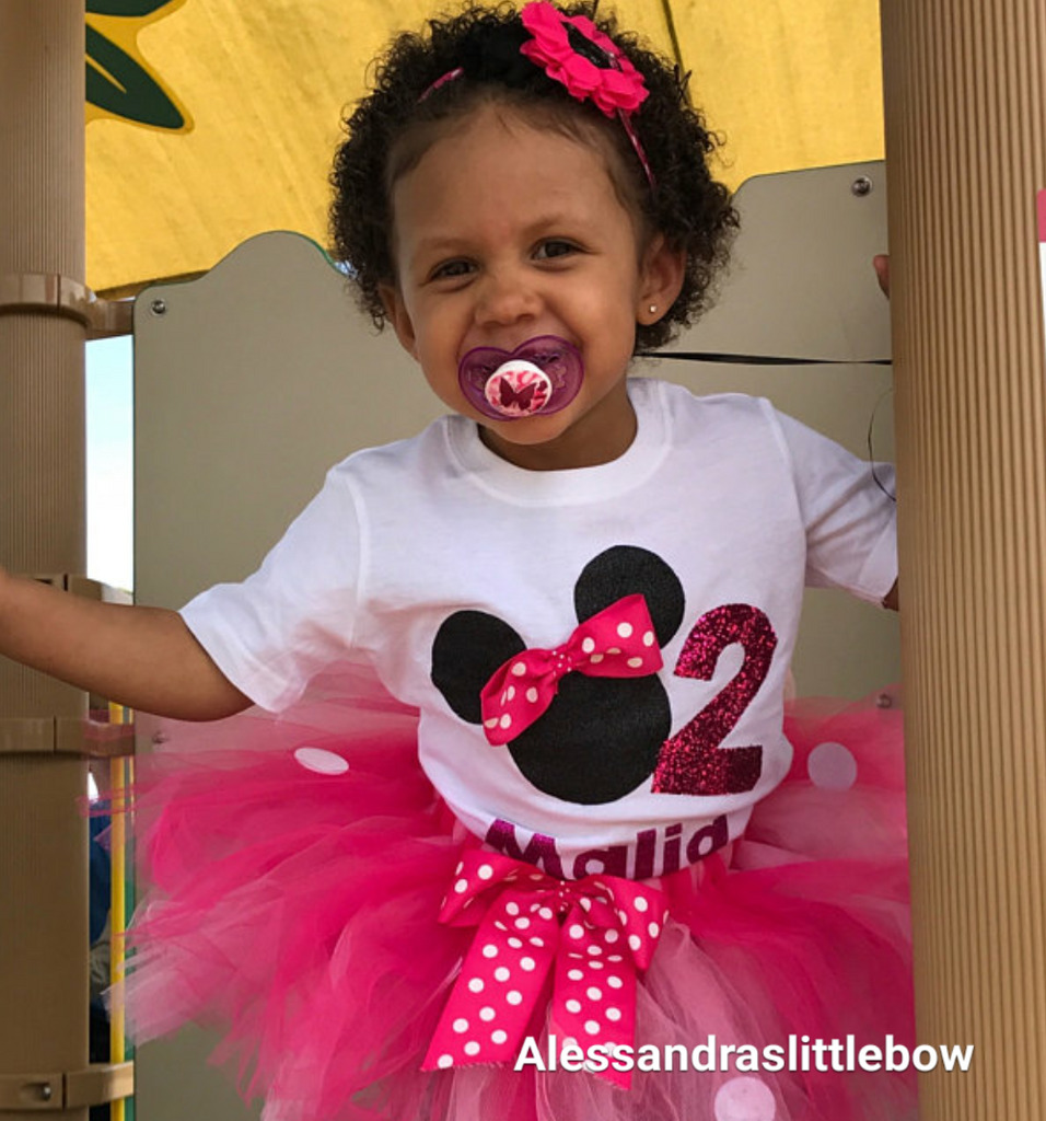 Minnie Mouse Dress and Headpiece Set for Toddlers, Minnie Birthday Costume,  Halloween Costume 