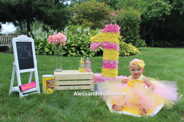 Pink lemonade tutu dress - AlessandrasLittleBow