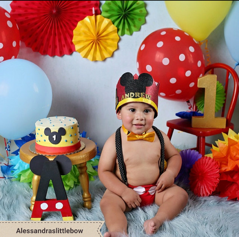 Mickey mouse Red full head birthday crown - AlessandrasLittleBow