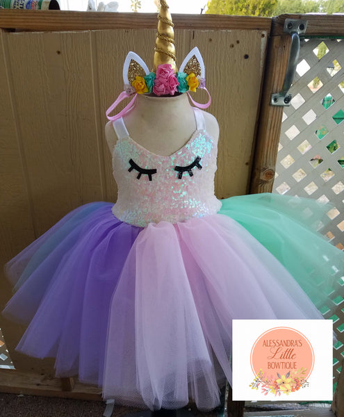Sweet Unicorn couture dress - AlessandrasLittleBow