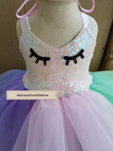 Unicorn Sparkle couture dress - AlessandrasLittleBow