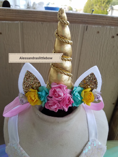 Sweet unicorn headband - AlessandrasLittleBow