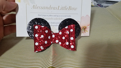 Minnie Ears glitter bow - AlessandrasLittleBow