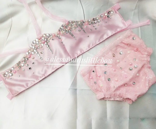 Bejeweled Princess Pink Set - AlessandrasLittleBow