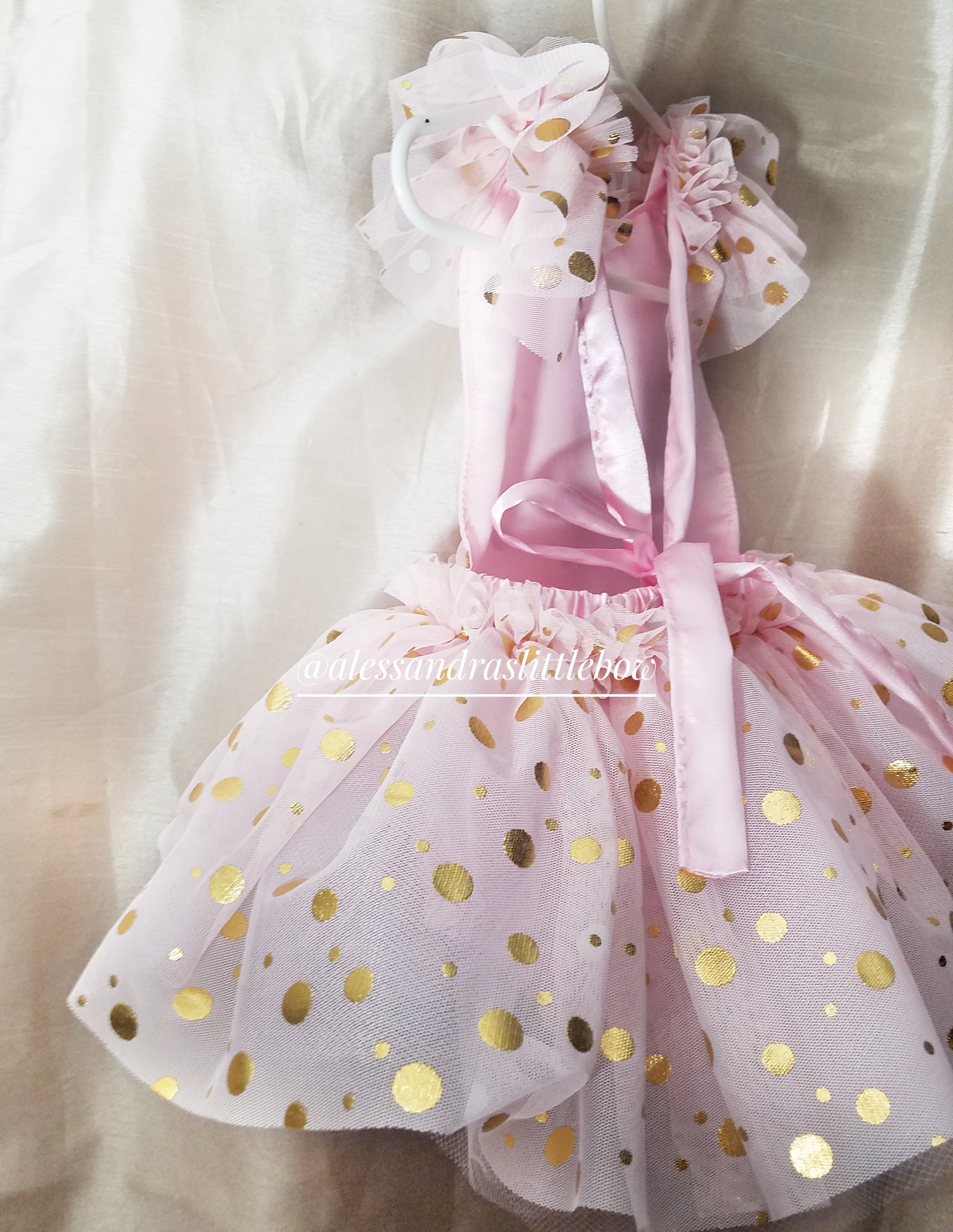 Goldie Dot Romper - AlessandrasLittleBow