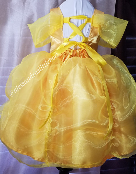 Belle inspired Couture Dress - AlessandrasLittleBow