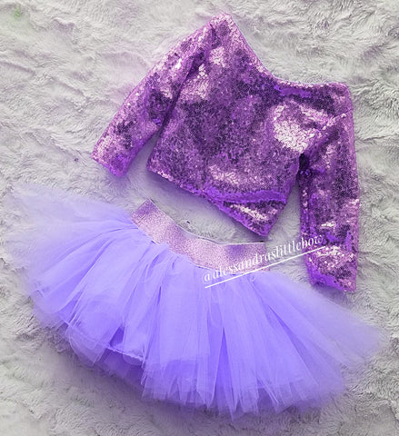 Luxury Tutu and Sequin Top Set in Lavender - AlessandrasLittleBow