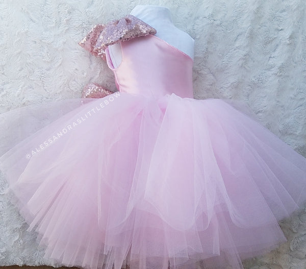 Brielle Couture Dress in Rose Gold and Pink - AlessandrasLittleBow