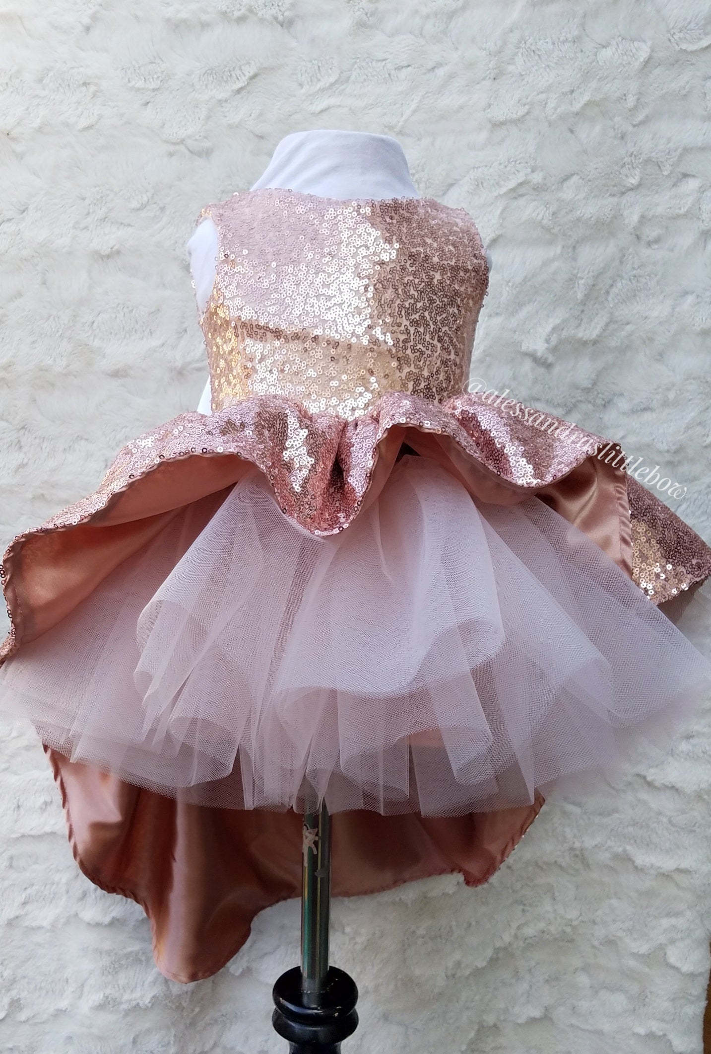 Princess Megan High Low Couture Dress in Rose Gold 12/18 months Princess Megan High Low Couture Dress in Rose Gold 12/18 months