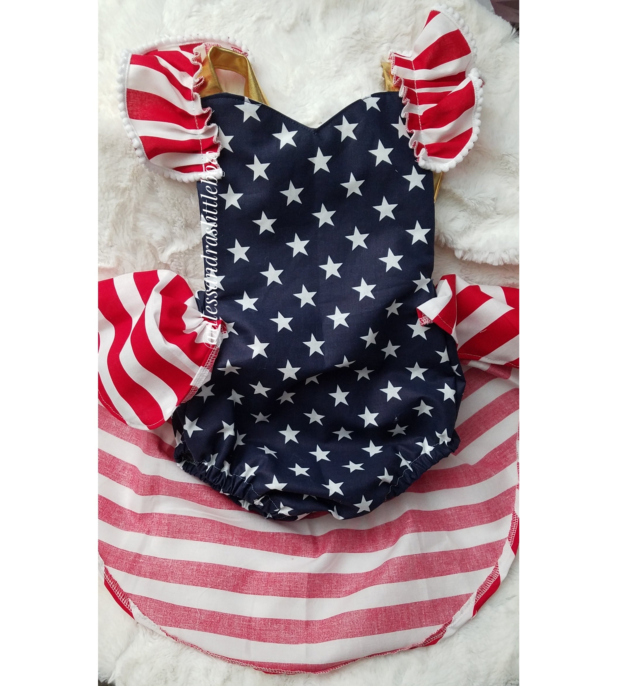 Little Miss America high low romper