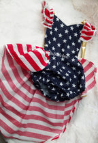 Little Miss America high low romper