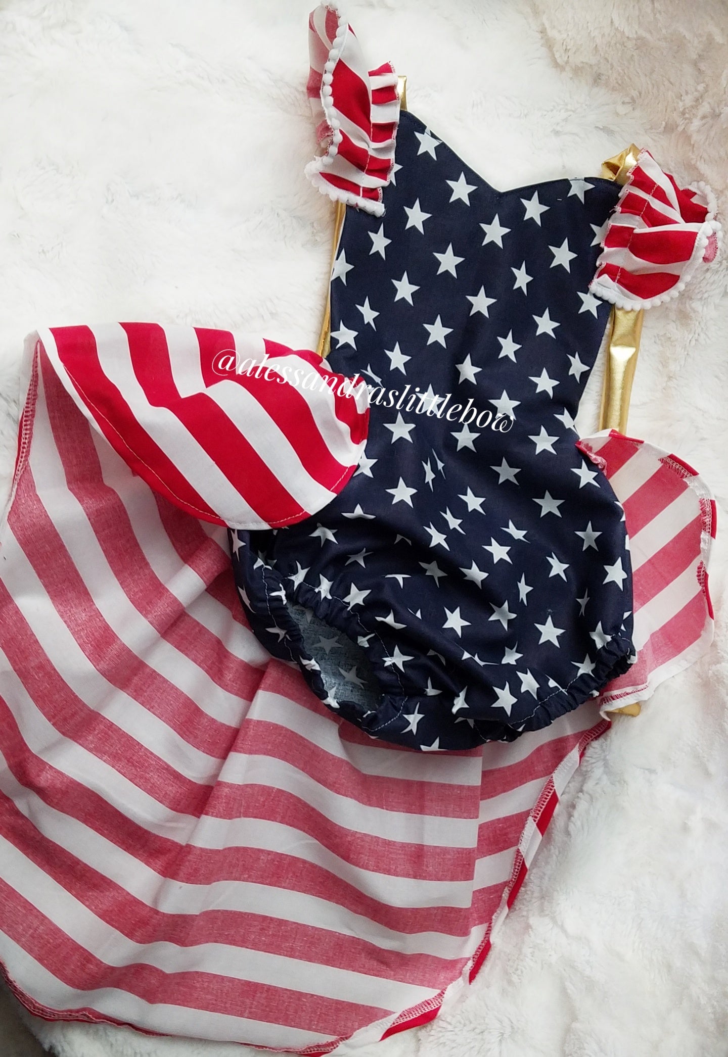 Little Miss America high low romper