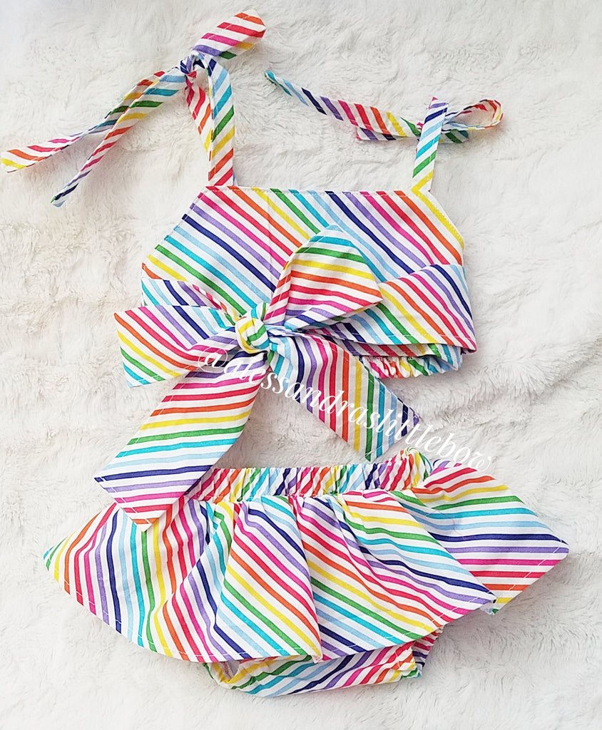 Baby  Set in Rainbow Swirl