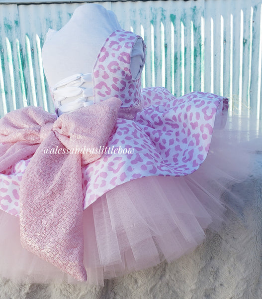 Pink Cheetah Couture Dress