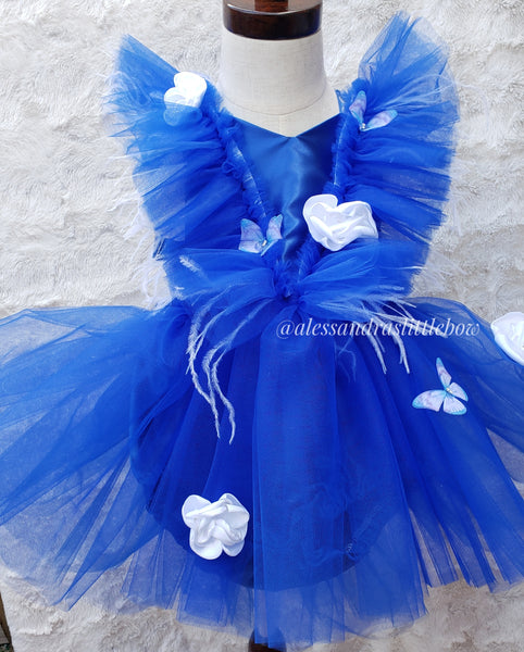 Royal Blue Butterfly Whimsical Romper