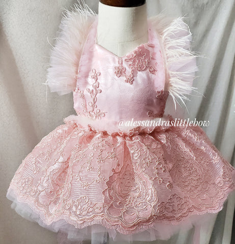 Pink and Ivory Lace Whimsical Romper