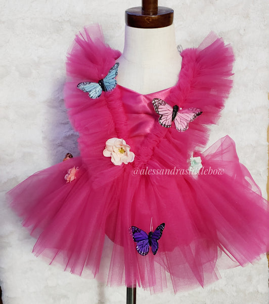 Pink Girl Butterfly Whimsical Romper