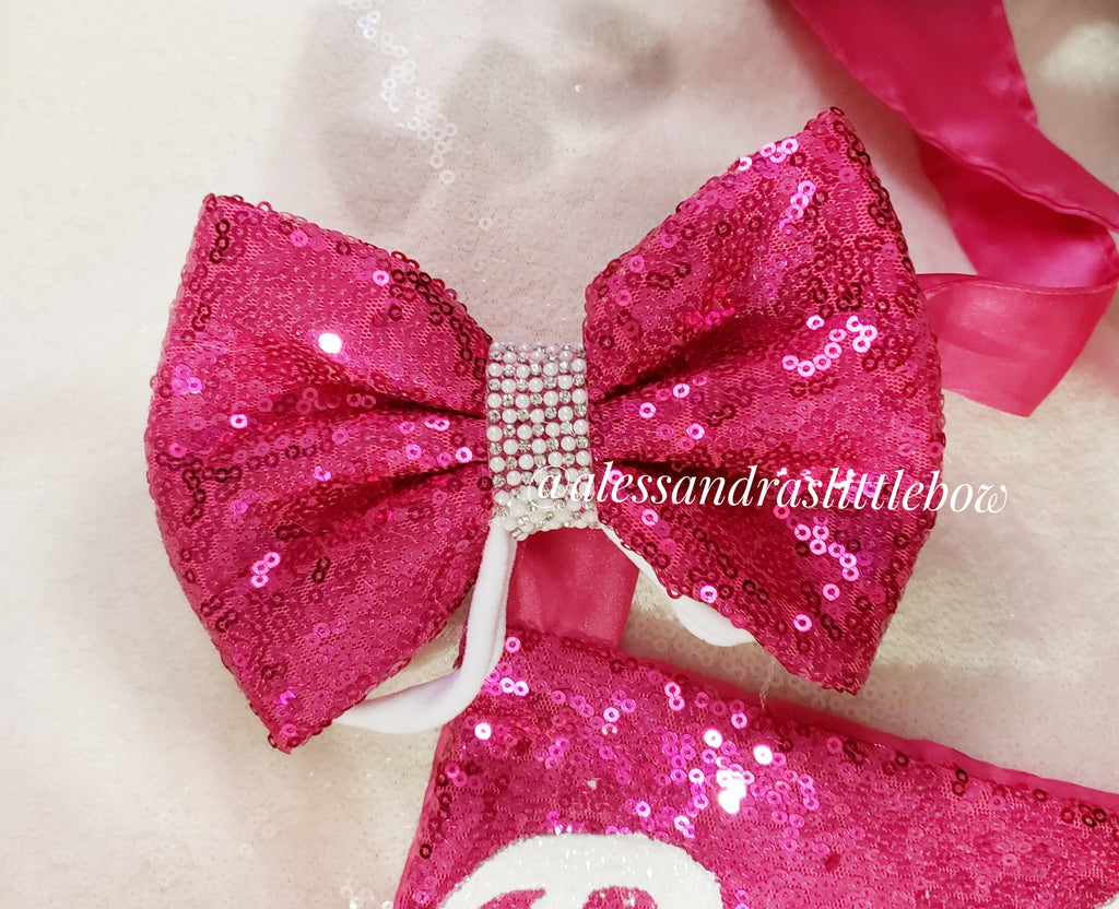 Hot pink Sequin bow