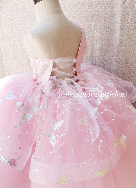 Brielle Pink Butterfly Couture dress