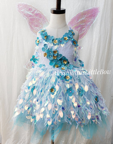 Teal Pixie Fairy Couture Dress