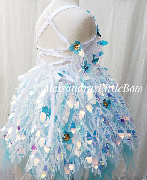 Teal Pixie Fairy Couture Dress