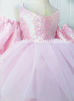Ballerina Couture dress with Off shoulder sleeves