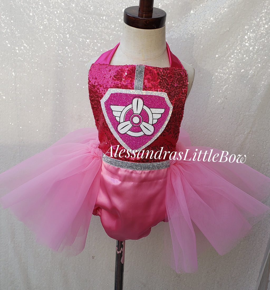 Pink PUP tutu romper - AlessandrasLittleBow
