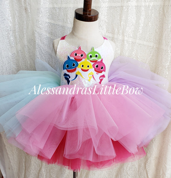 Pastel Baby Sharks Couture Dress