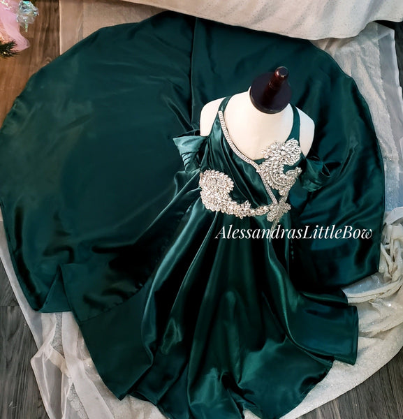 Ready to ship Emerald Gown fits 4t-6kids