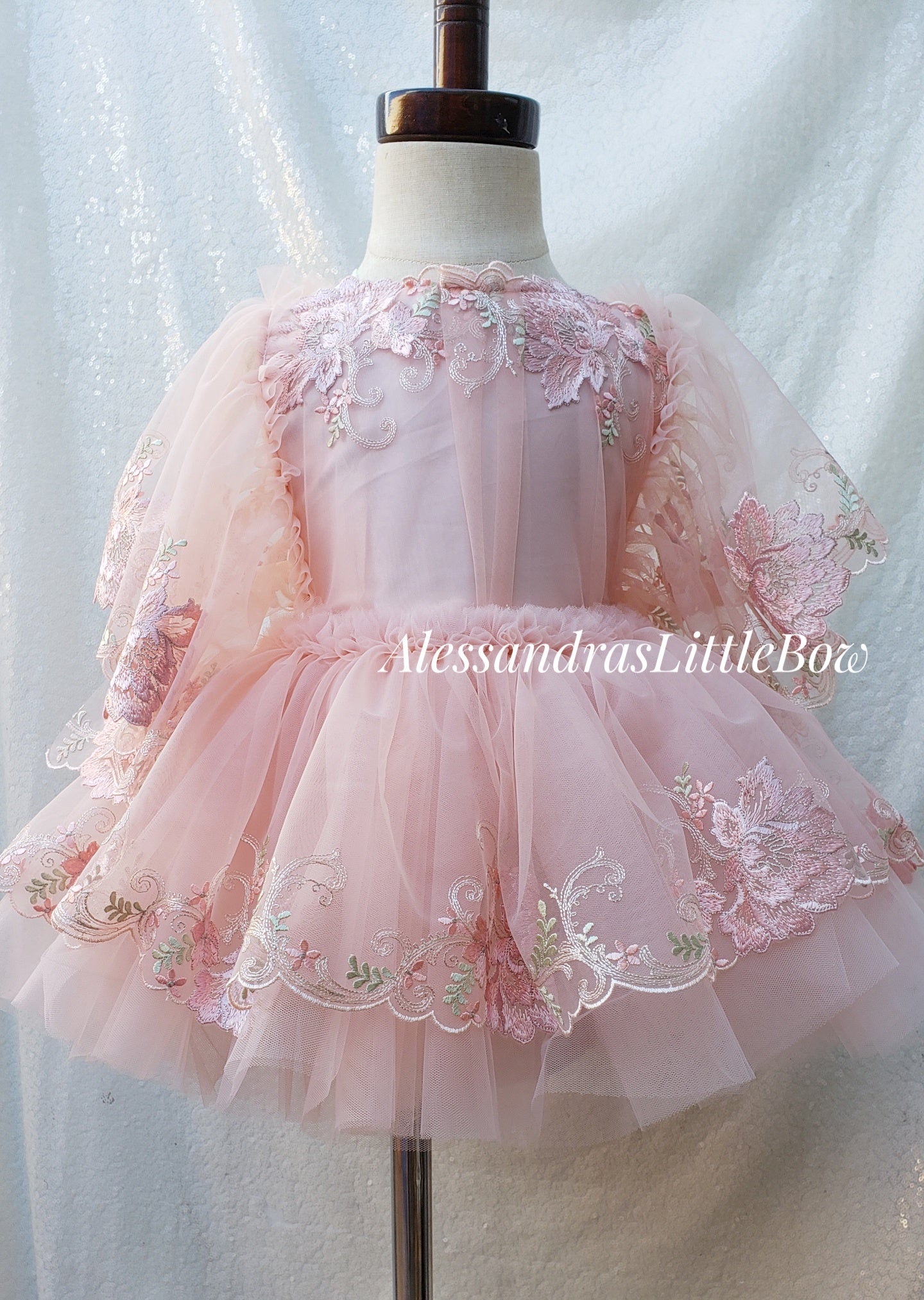 Peach Bloom Whimsical Romper - AlessandrasLittleBow