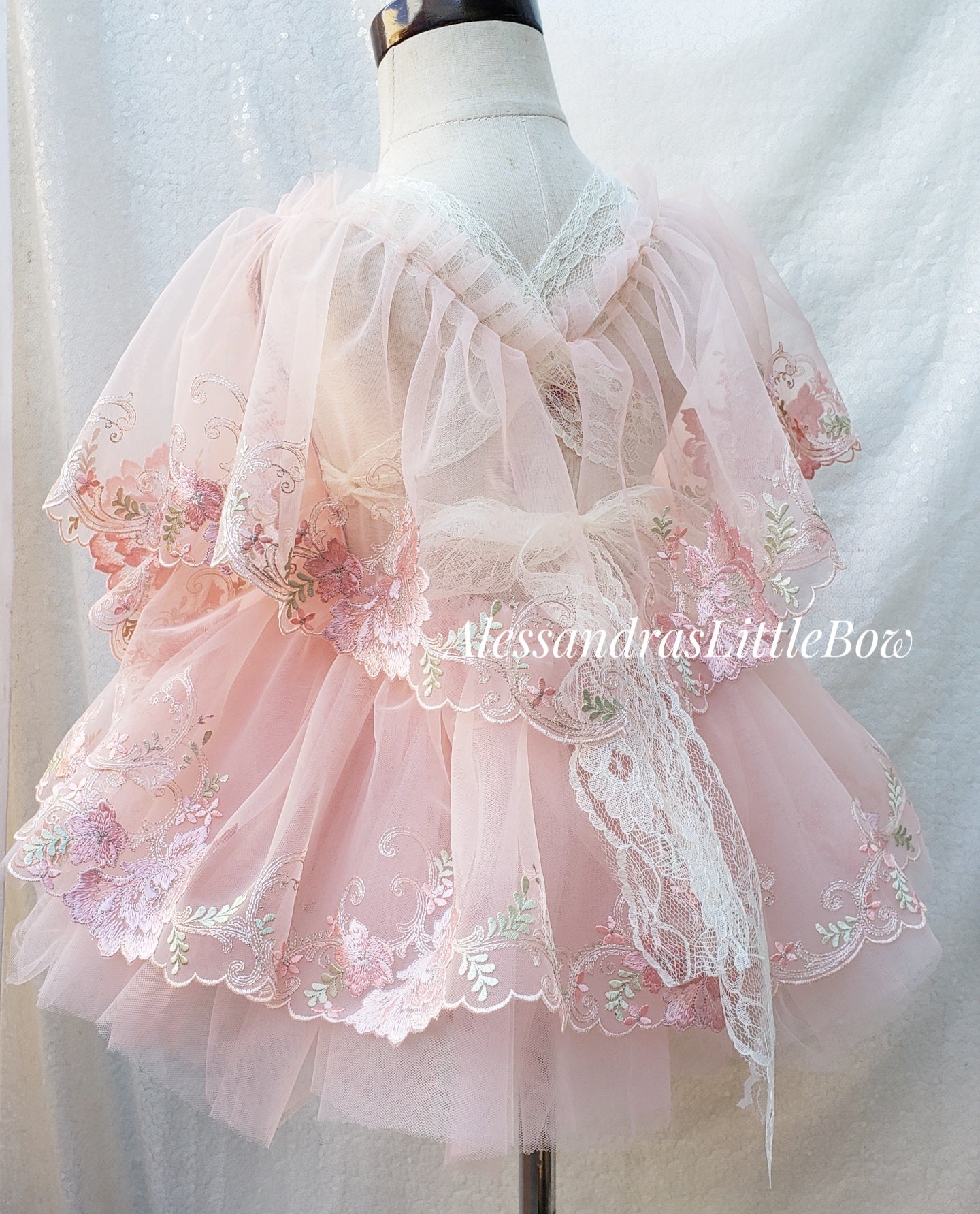 Peach Bloom Whimsical Romper - AlessandrasLittleBow