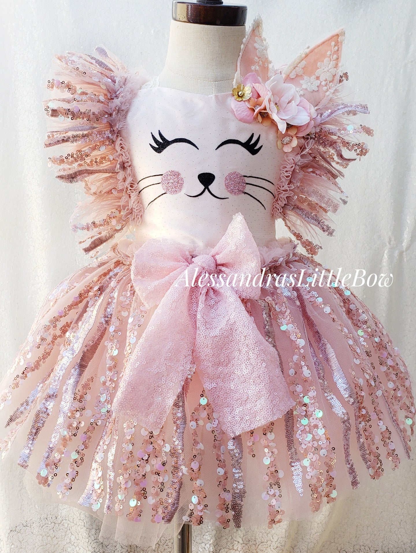 Blush Bunny Deluxe Couture romper 2023 - AlessandrasLittleBow