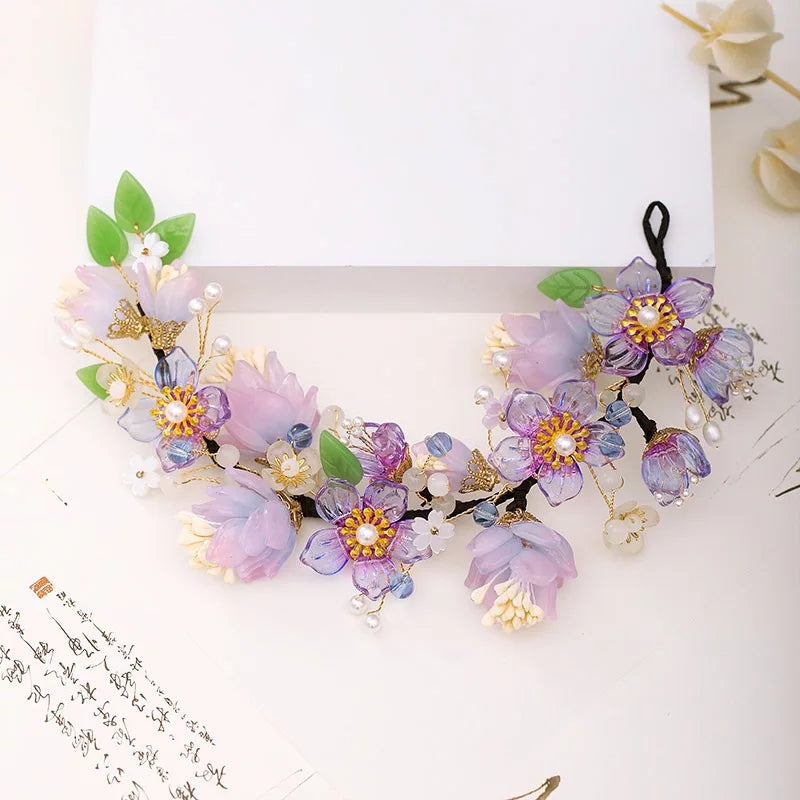 Lavender crystal flower wreath