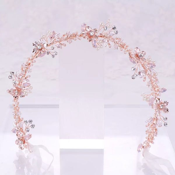 Rose gold crystal flower tiara - pre order