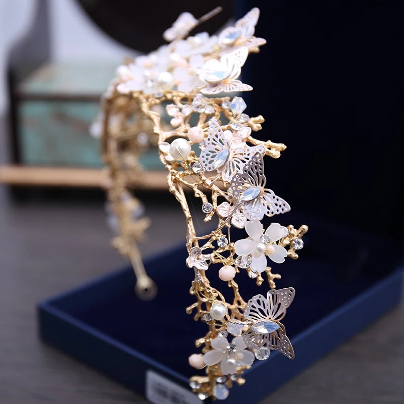 White Ab Butterfly crown - pre order