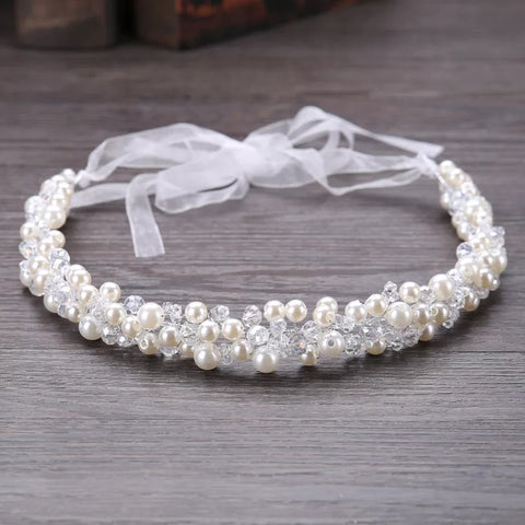 Pearl and crystal beaded headpice - pre order