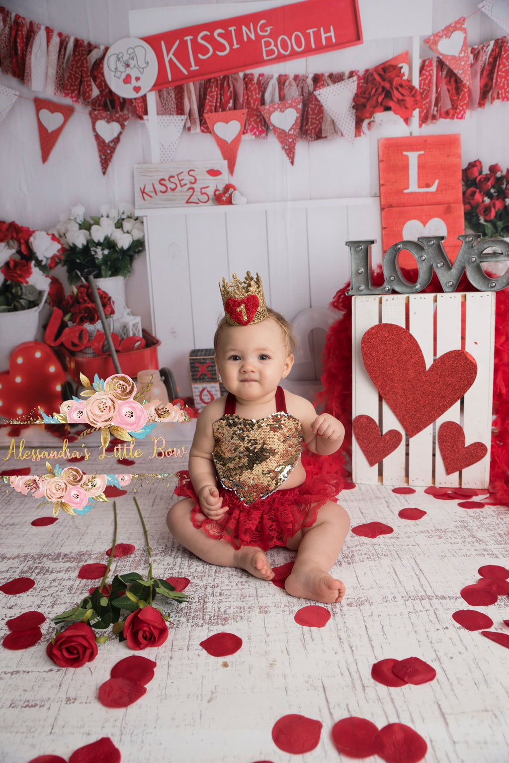 Love Romper in Red - AlessandrasLittleBow