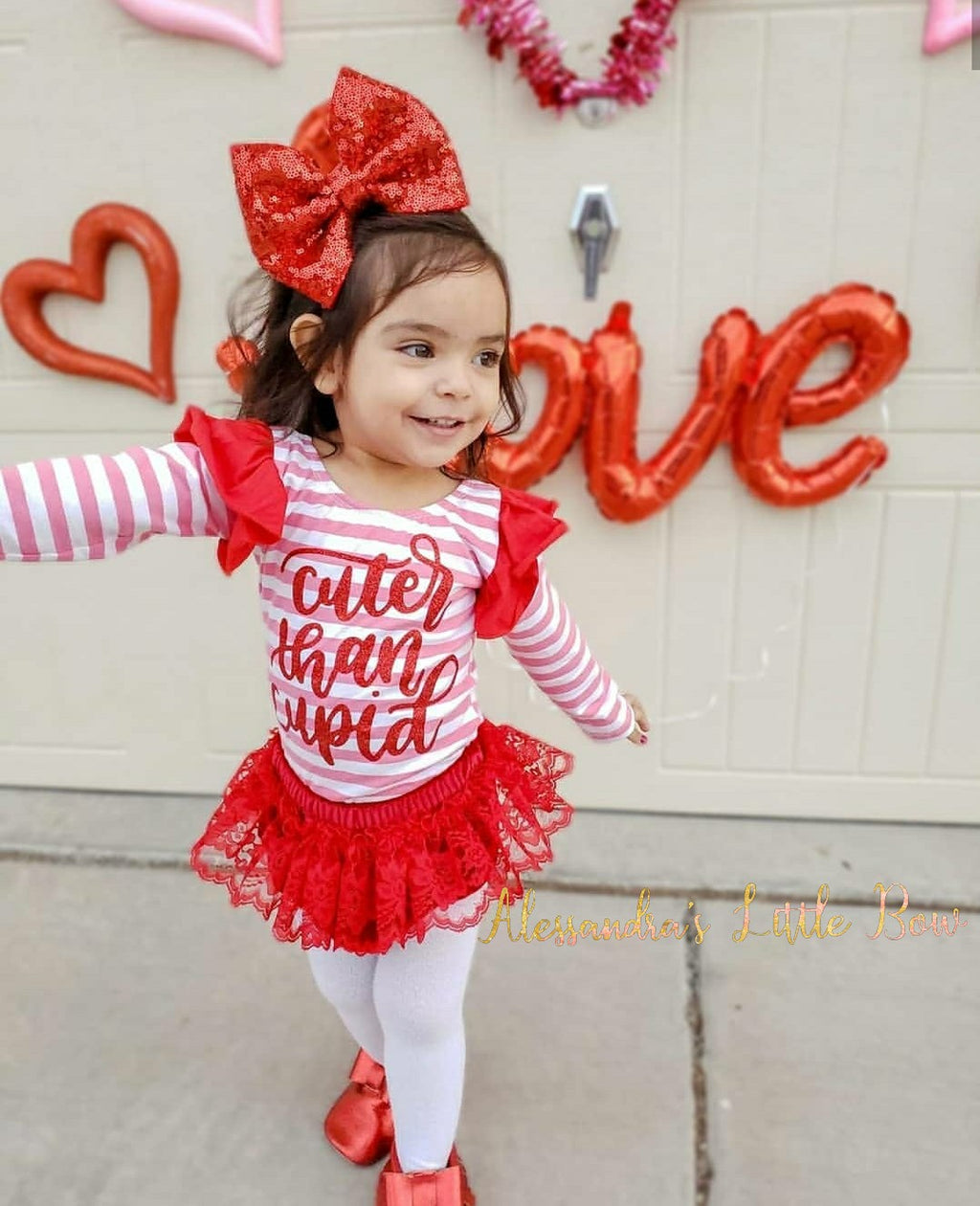 Red Velvet Lace Skirted Bloomers - AlessandrasLittleBow